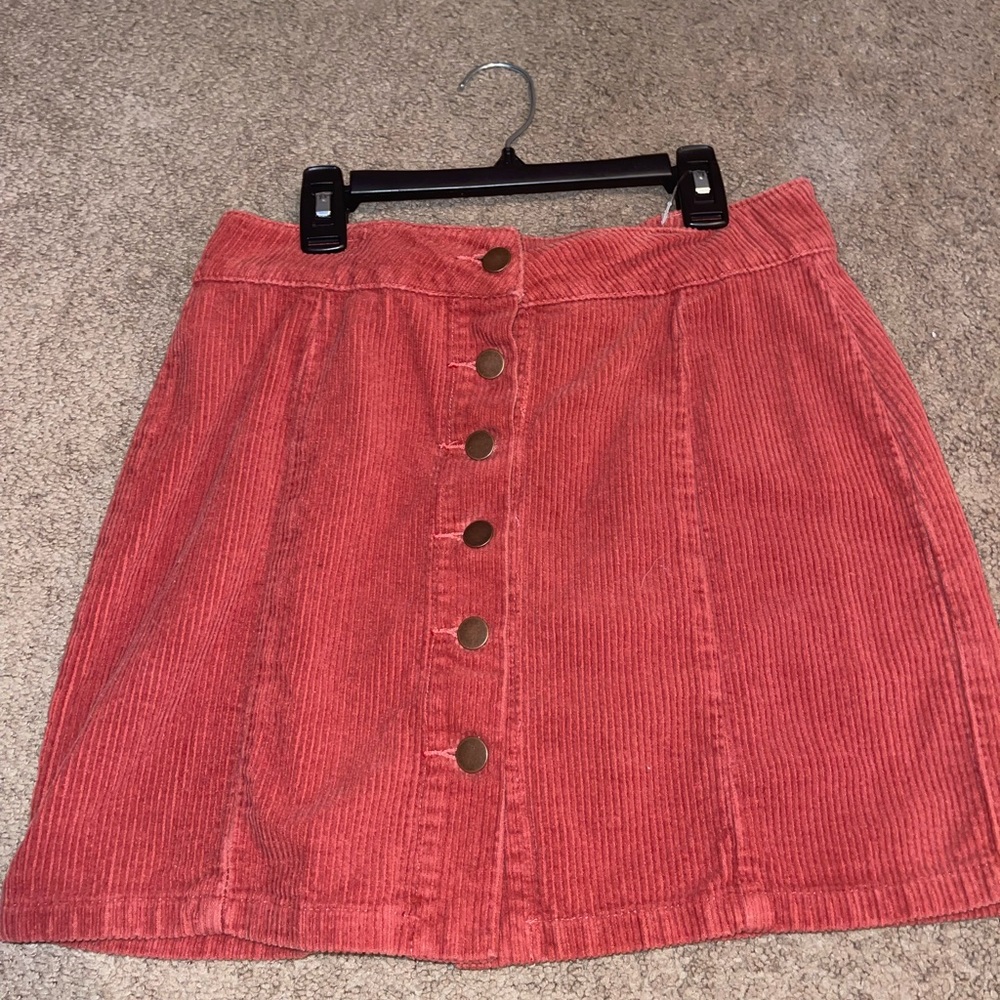 Orange/ Red Corduroy Skirt